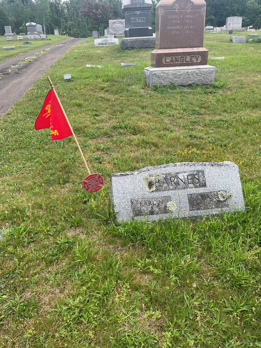 North Rose Fire Department archive photograph (headstones)