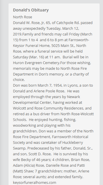 Member obituary — Appendix C