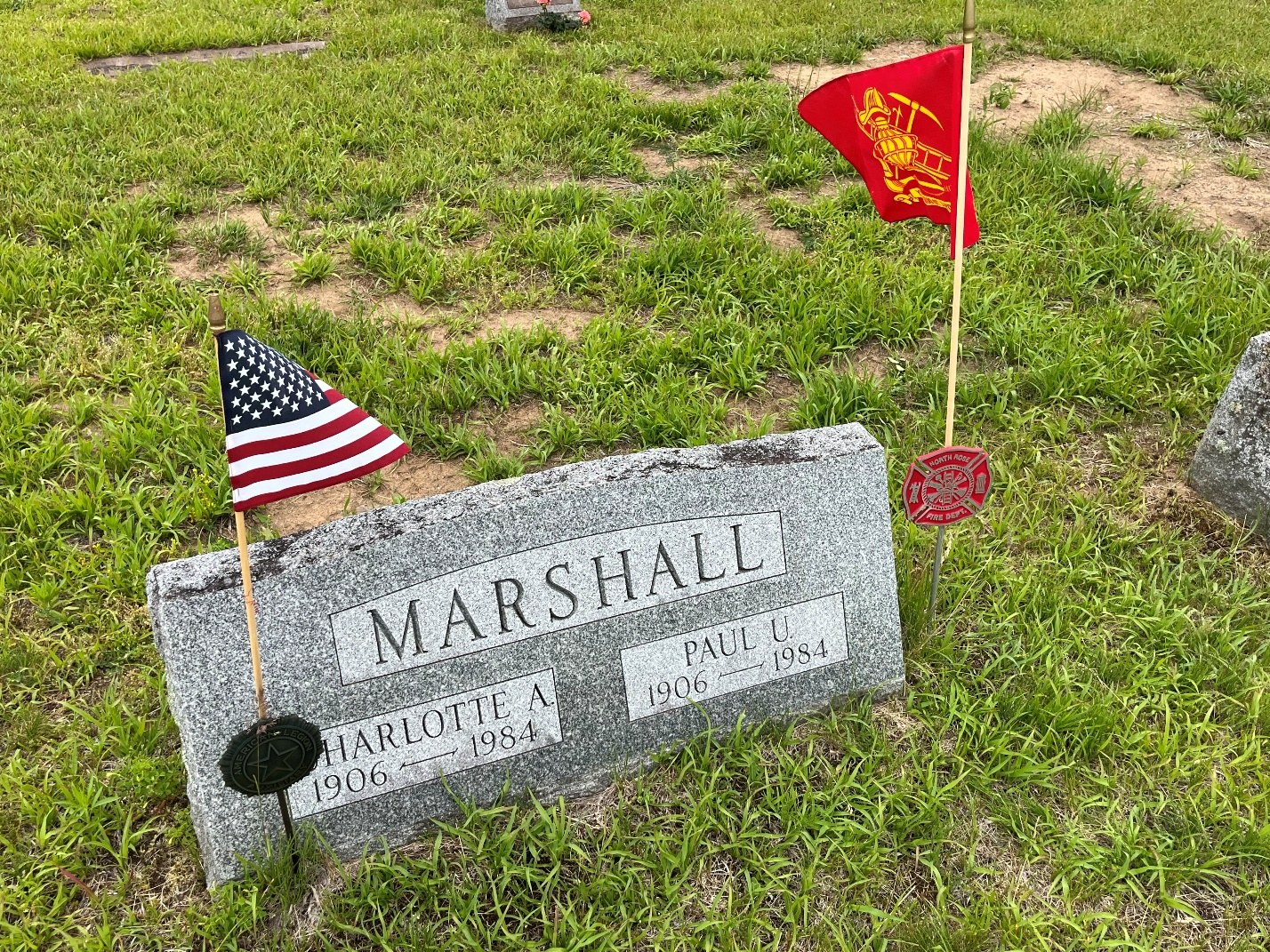 North Rose Fire Department archive photograph (headstones)