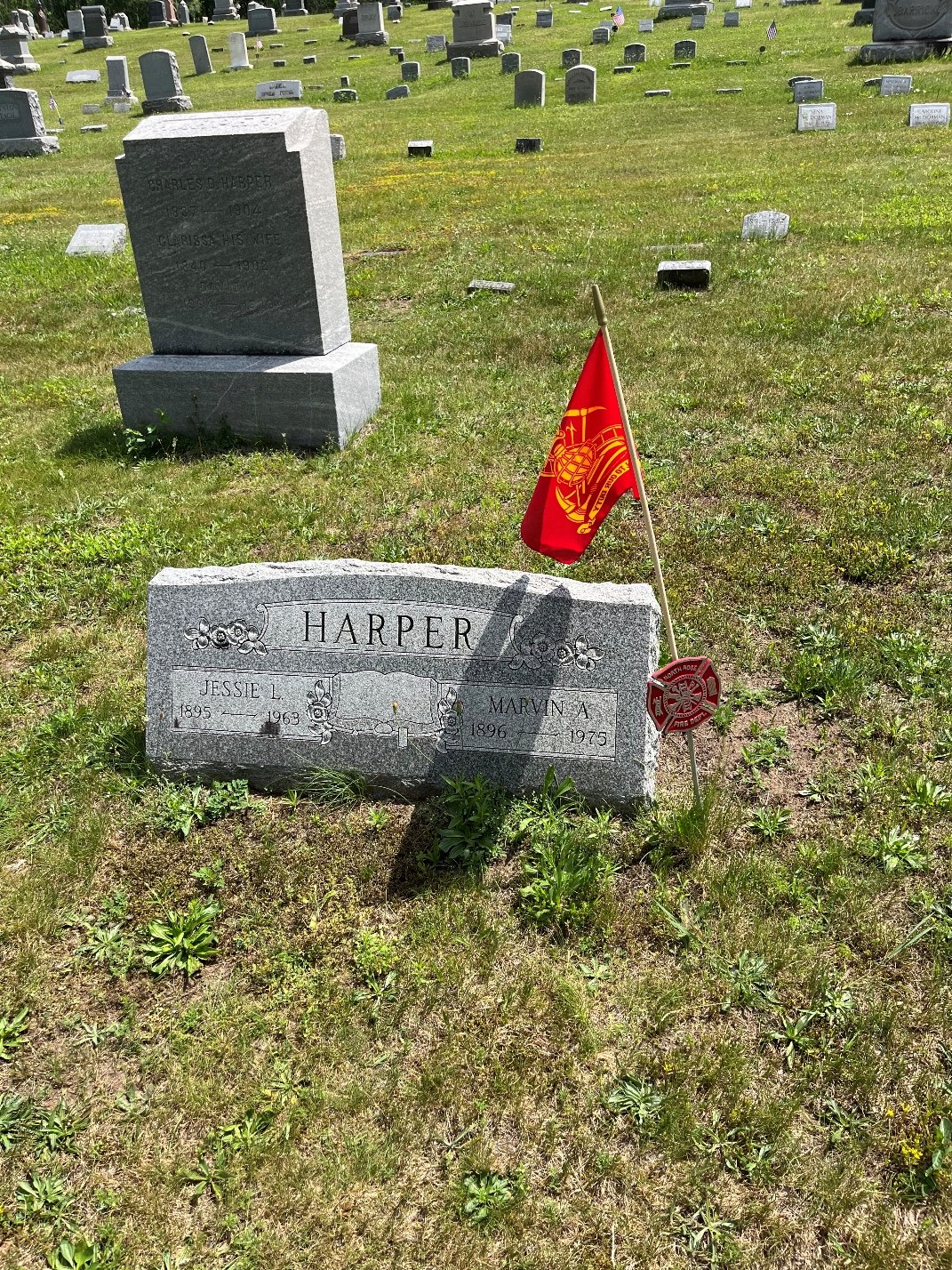 North Rose Fire Department archive photograph (headstones)
