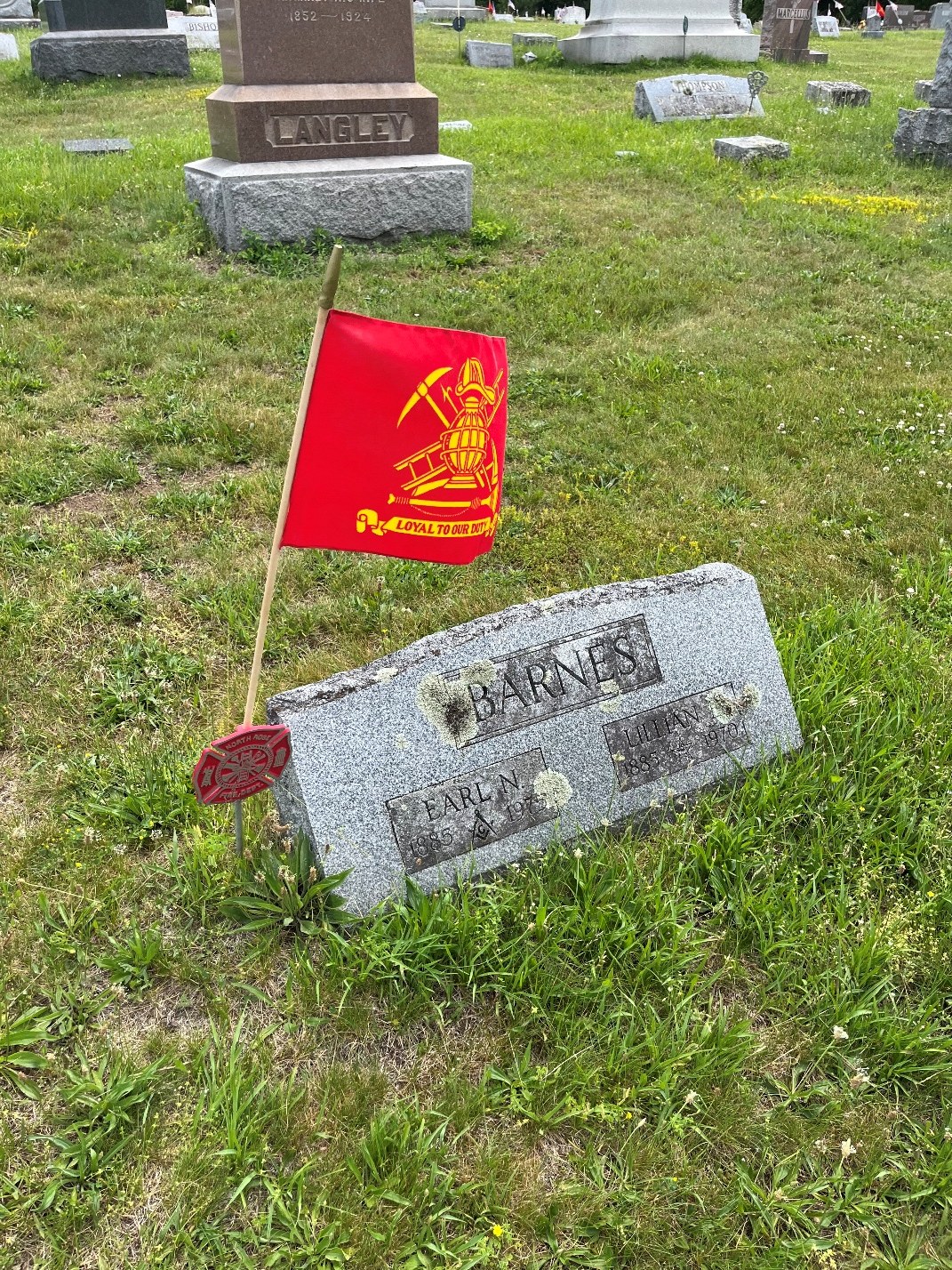 North Rose Fire Department archive photograph (headstones)