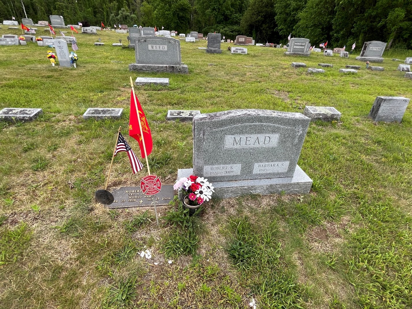 North Rose Fire Department archive photograph (headstones)
