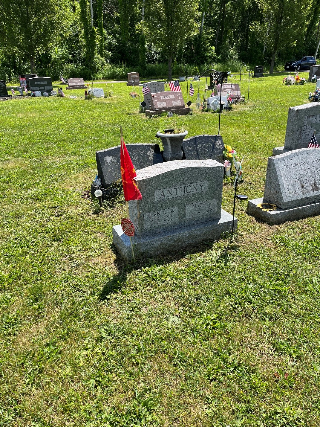 North Rose Fire Department archive photograph (headstones)
