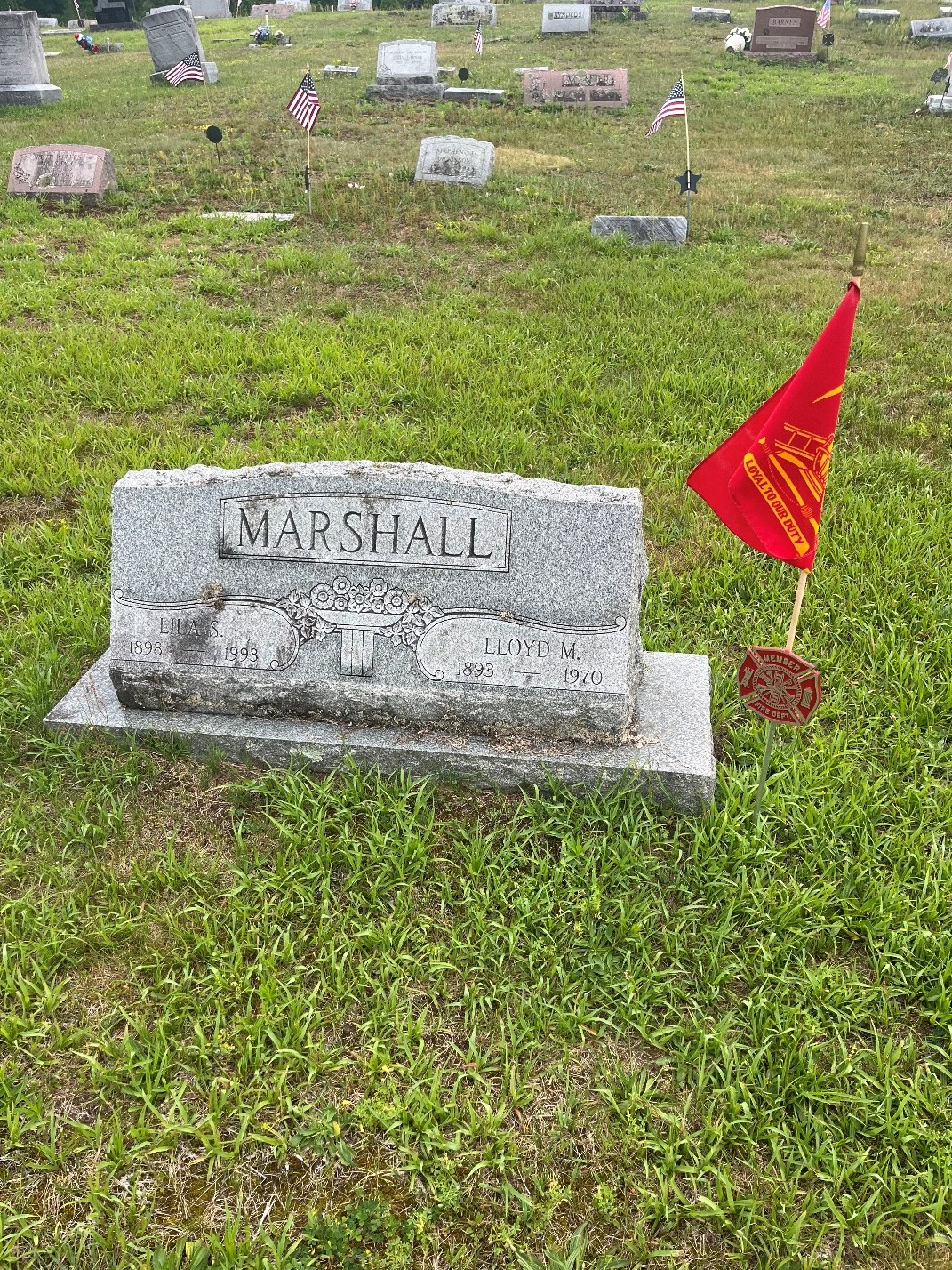 North Rose Fire Department archive photograph (headstones)