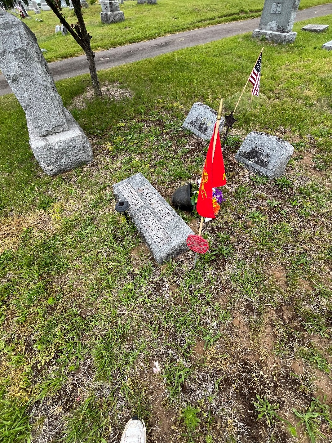 North Rose Fire Department archive photograph (headstones)