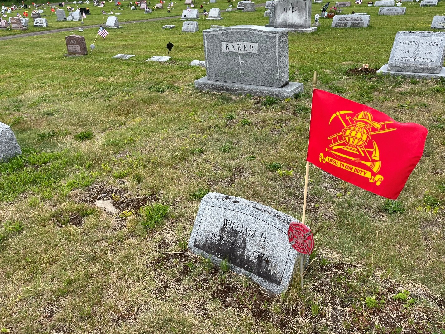North Rose Fire Department archive photograph (headstones)
