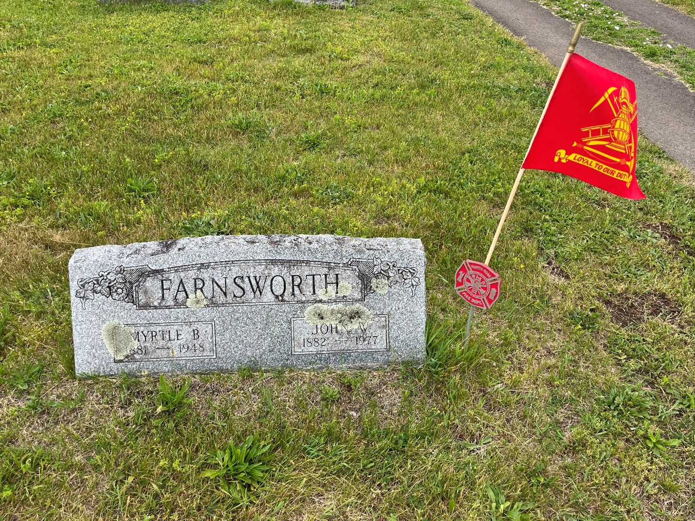 North Rose Fire Department archive photograph (headstones)