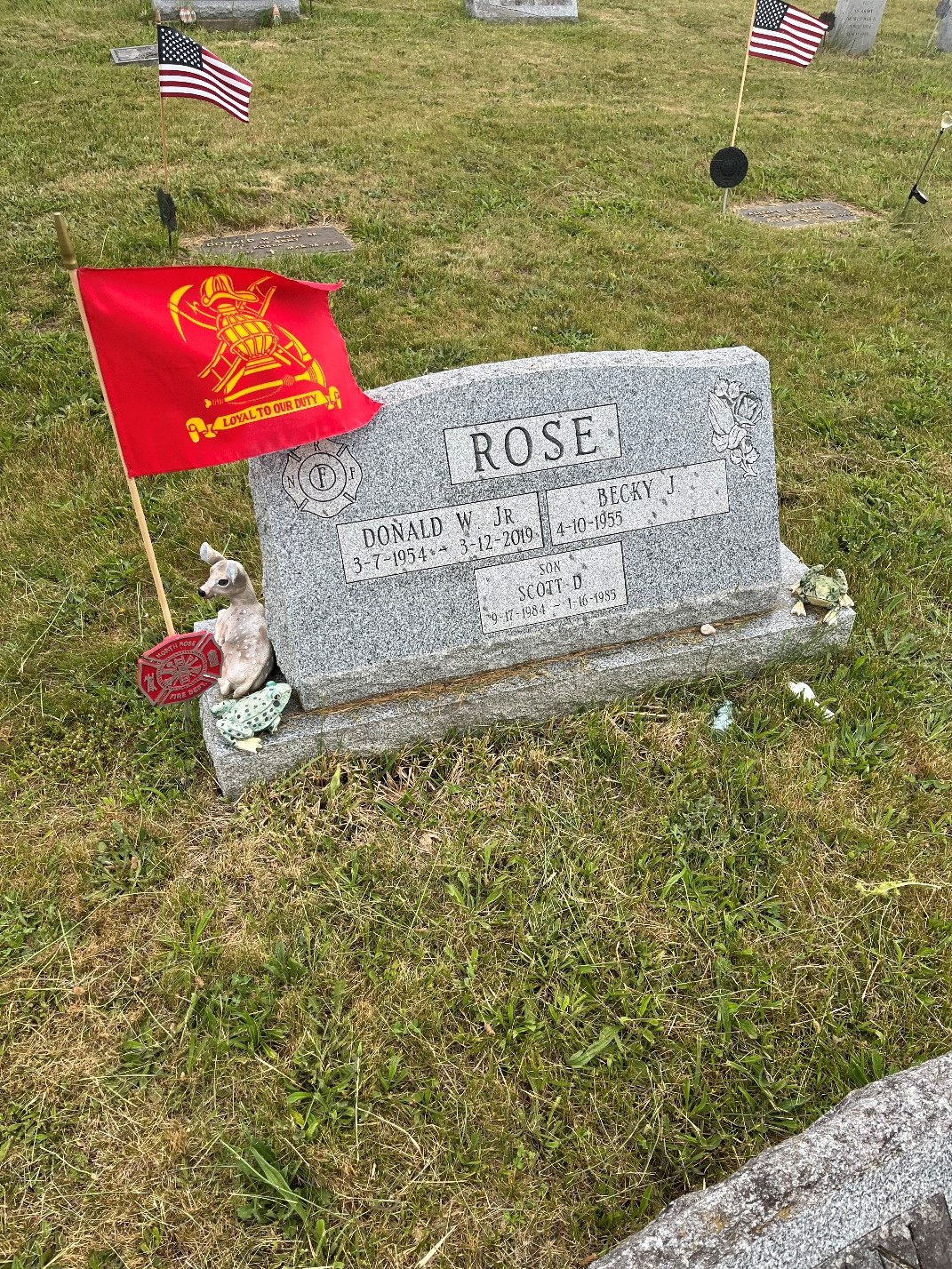 North Rose Fire Department archive photograph (headstones)