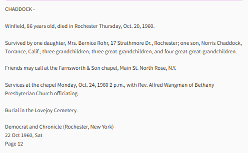 Member obituary — Appendix C