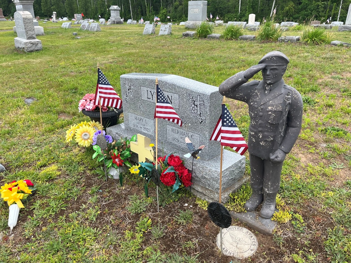 North Rose Fire Department archive photograph (headstones)