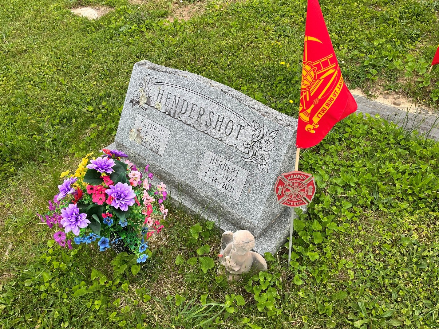 North Rose Fire Department archive photograph (headstones)