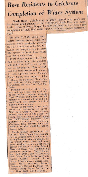 1951 October — residents celebrate completion of the water system