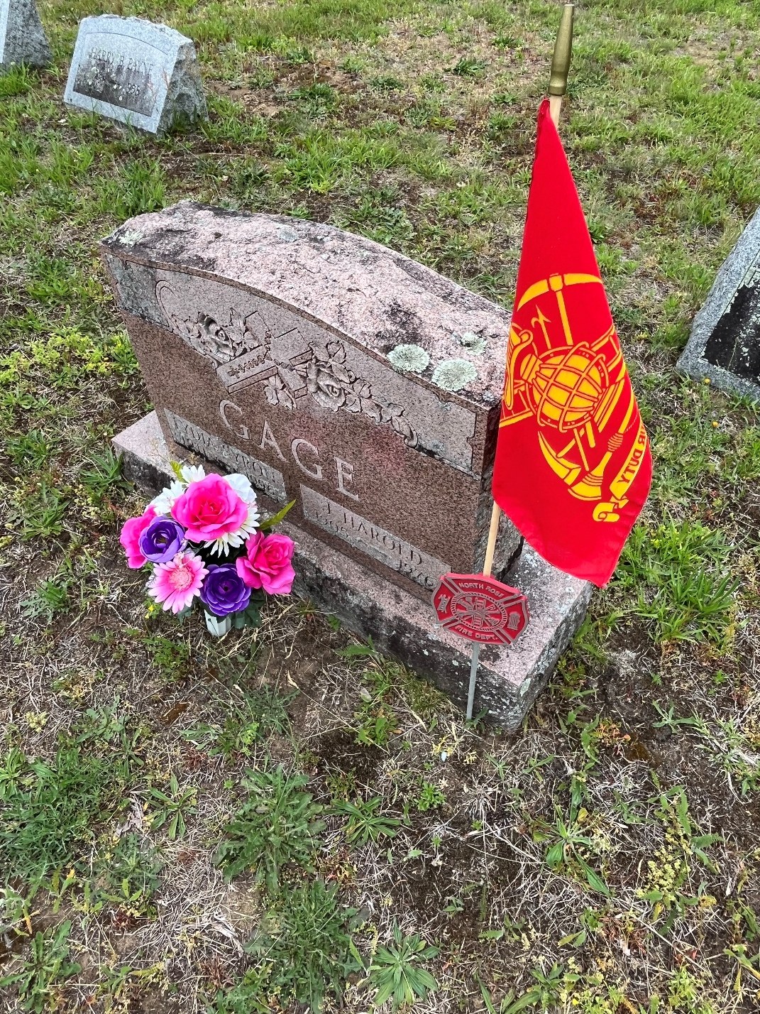 North Rose Fire Department archive photograph (headstones)