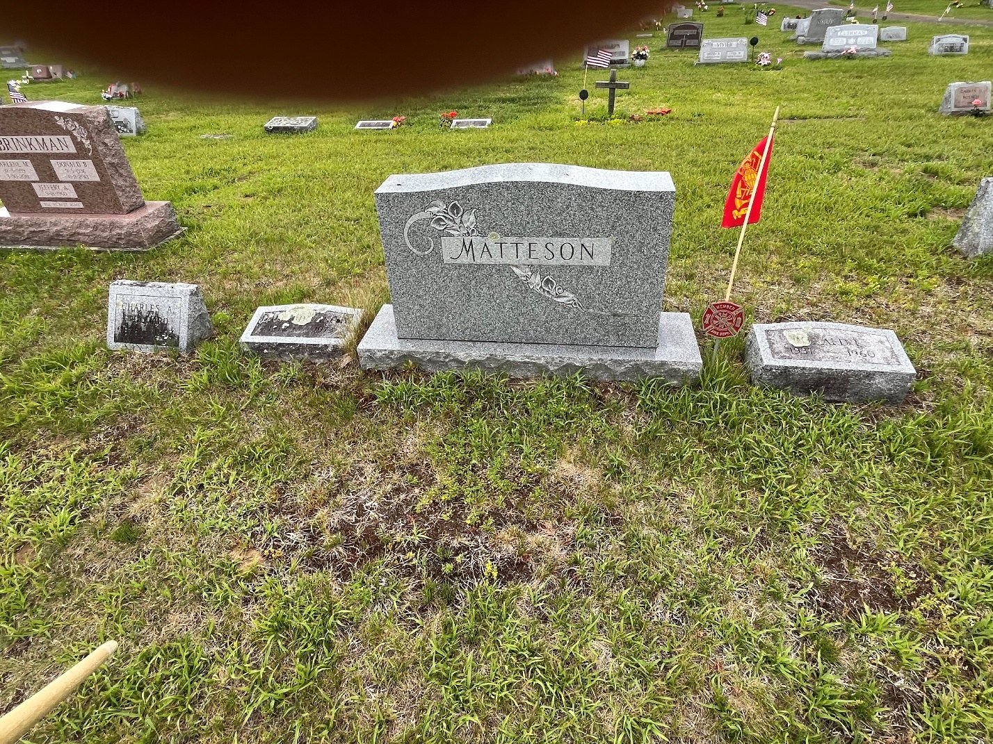 North Rose Fire Department archive photograph (headstones)