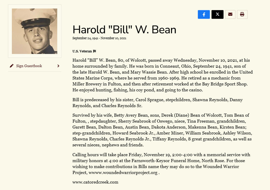 Member obituary — Appendix C