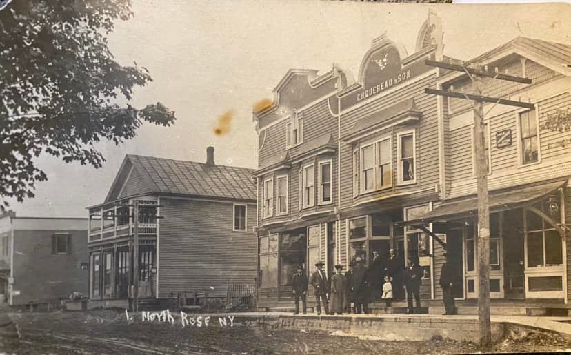 Main Street, North Rose, prior to the 1917 fire (source: Rose Town Historian Tish Miller, 2026)