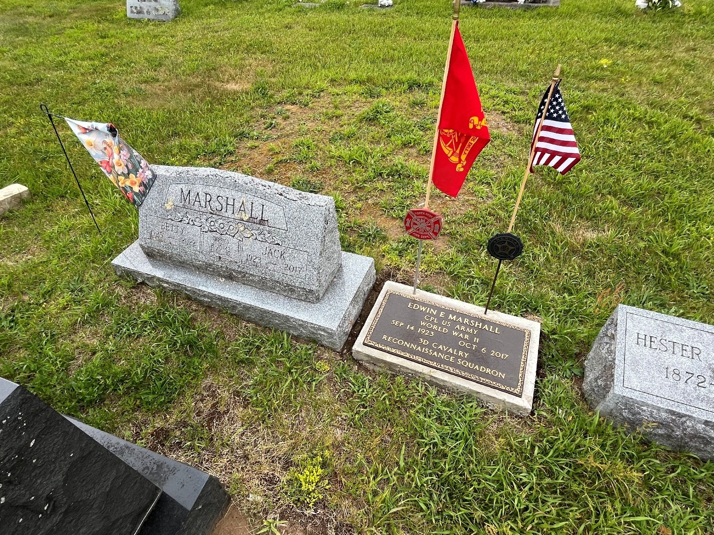 North Rose Fire Department archive photograph (headstones)
