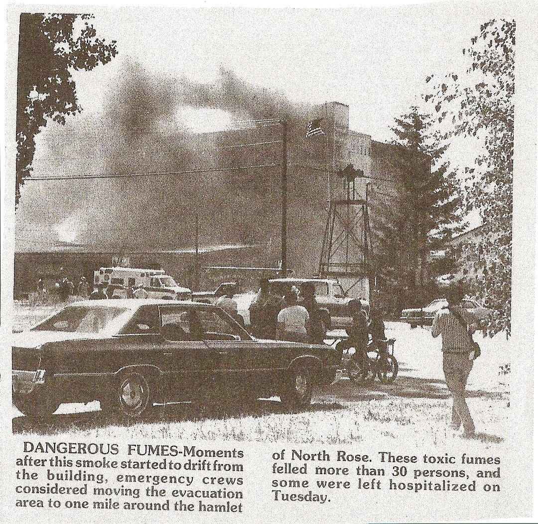 Sodus Cold Storage fire and explosion, North Rose, July 1983