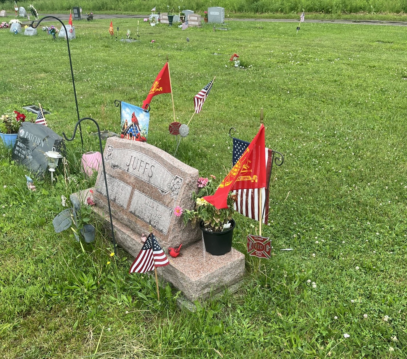 North Rose Fire Department archive photograph (headstones)