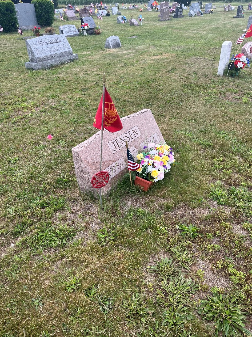 North Rose Fire Department archive photograph (headstones)