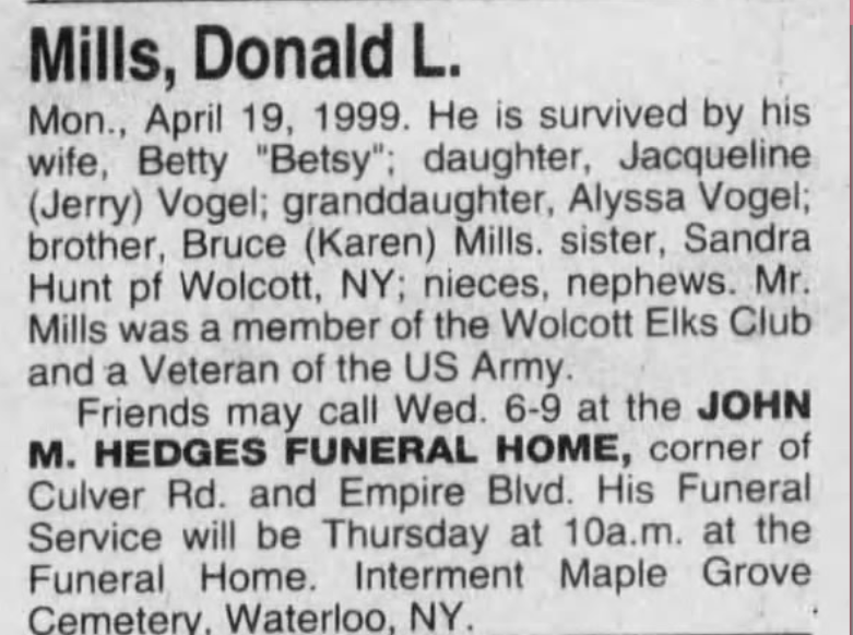 Member obituary — Appendix C