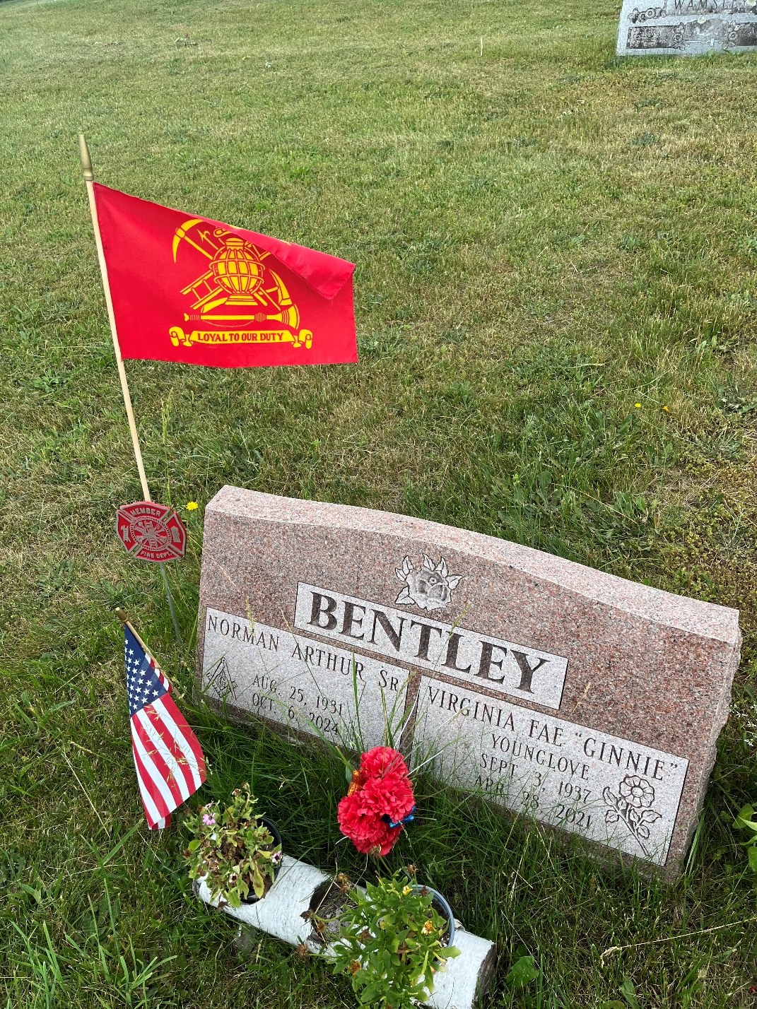North Rose Fire Department archive photograph (headstones)