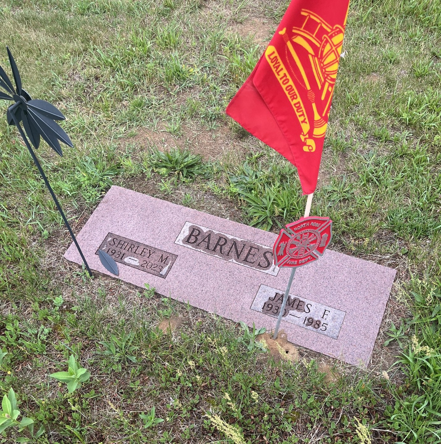 North Rose Fire Department archive photograph (headstones)
