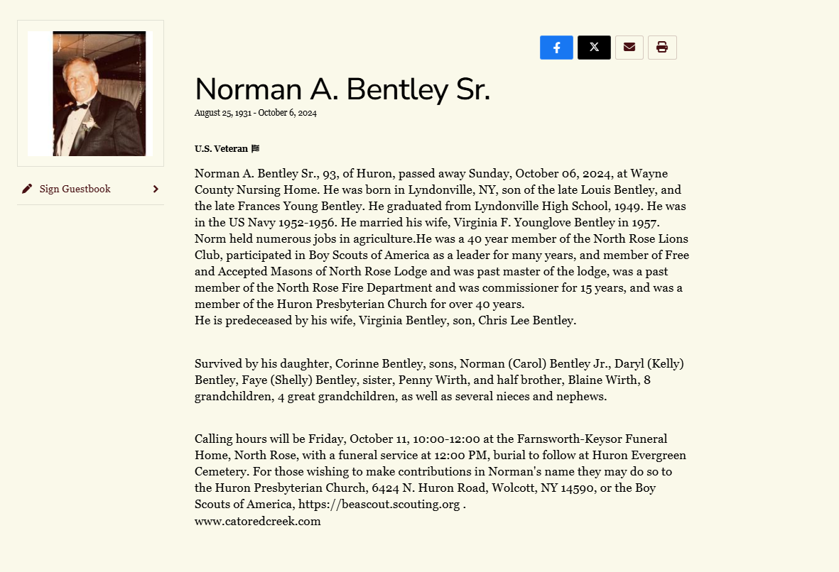 Member obituary — Appendix C
